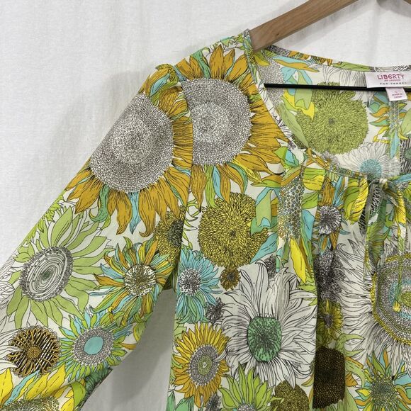 Liberty Of London For Target Yellow Floral Sunflower Tunic Top Womens Size L - Picture 4 of 10